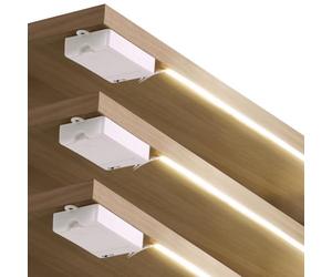 StarryEver 3PCS COB LED Strips Battery, 1M 320 LED Strip with Battery 90+ Color Rendering Efficiency, 4000K Neutral White Self-adhesive Light Strip for Cabinets, Stairs, Beds under the Kitchen Cabinet