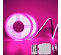 StarryEver COB LED Strip 2 m 640 LEDs, Battery Operated with Remote Control, Dimmable, Cuttable, Flexible LED Strip for Valentine's Day, TV, Computer & Car