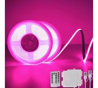 StarryEver Pink COB LED Strip Lights Battery Powered with Remote, 2M 640LED Light Strip Dimmable Cuttable Flexible Wireless LED Tape Light for Gifts, Bedroom, Party, TV Backlight, DIY Decor (2 Pack)