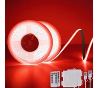 StarryEver Red COB LED Strip Lights Battery Powered, 2M 640LED Light Strip Dimmable Cuttable Flexible LED Lights with Remote for Boat, Cars Motorcycles, Computer, Party, TV Wall, DIY Decor(2 Pack)