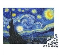 StarryNight-PostImpressionistStyle Jigsaw Puzzles 1000 Pieces with Clean Edges Jigsaws for Adults for Quiet Time Activities And Date Night Ideas 52x38cm/1000pcs