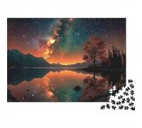 StarryNightLake Colourful Starry Mountain Reflection 1000 Pieces Jigsaw Puzzles for Adults Fun Activity for Rainy Days 70x50cm/1000pcs
