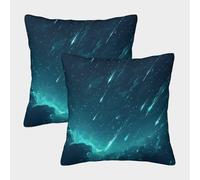StarryNightSky-FantasyAstronomyArt Pillow Covers 2 Pack Cozy Pillowcases Art Cushion Case with Invisible Zipper Decor for Sofa Living Room Bed Home 45x45cm