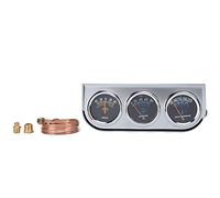 Starrypxl 52mm Triple Gauge Kit 3-in-1 AMP Oil Pressure Water Temp Meter 12V Vehicles Accurate Monitoring Durable Design Ideal Automotive Performance