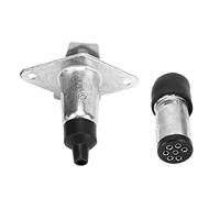 Starrypxl 7 Pin Trailer Plug and Socket Set Heavy Duty Ergonomic Design Trailer Wiring Connector with Hidden Terminals for RVs Caravans Trailers Metal Construction