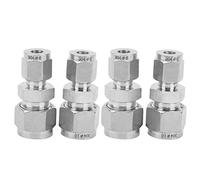 Starrypxl Compression Tube Adapter Double Ferrule Straight Reducer Union 4Pcs Ф3 Ф6 Durable Leakproof Connection Industrial Use (F6 / F10)