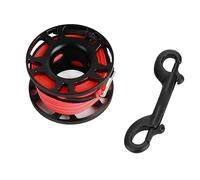 Starrypxl Keep Diving Aviation Aluminum Finger Reel Clip Scuba Diving Tech Spool 15m Line Lightweight Durable Corrosion Resistant for Underwater Exploration Black Grey Blue Pink (Black)