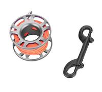 Starrypxl Keep Diving Aviation Aluminum Finger Reel Clip Scuba Diving Tech Spool 15m Line Lightweight Durable Corrosion Resistant for Underwater Exploration Black Grey Blue Pink (Gray)