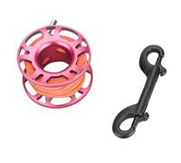 Starrypxl Keep Diving Aviation Aluminum Finger Reel Clip Scuba Diving Tech Spool 15m Line Lightweight Durable Corrosion Resistant for Underwater Exploration Black Grey Blue Pink (Light Pink)