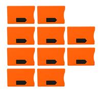 Starrypxl RFID Blocking Sleeves Credit Card Protectors 10PCS Anti Theft Secure Sleeves for Travel ABS Material 90x61x4mm (Naranja)
