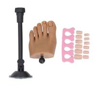 Starrypxl Silicone Nail Art Practice Foot Model Nail Tip Training Foot Model Silicone Half Foot Model With Stand for Home Nail Salon (Pie izquierdo)