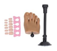 Starrypxl Silicone Nail Art Practice Foot Model Nail Tip Training Foot Model Silicone Half Foot Model With Stand for Home Nail Salon (Pie derecho)