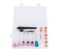 Starrypxl TIG Welding Torch Consumables Temperature Resistant Gas Lens Ceramic Nozzle Electrode Clip Set Durable High Performance Accessories Ideal Professional Welding