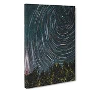 Stars Above a Forest in Austria Canvas Print | Gallery Wrapped 30mm Frame Wall Art | 30x20 inches | Ready to Hang | Modern Space Picture | Living Room Bedroom Lounge Office