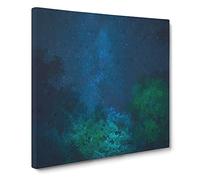 Stars Above a Forest in Canada Canvas Print | Gallery Wrapped 30mm Frame Wall Art | 14x14 inches | Ready to Hang | Abstract Space Picture | Living Room Bedroom Lounge Office