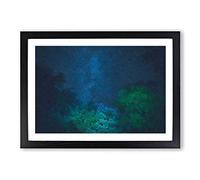 Stars Above a Forest in Canada in Abstract Framed Print | A2 Black Framed Wall Art | Ready to Hang | Abstract Space Picture | Living Room Bedroom Lounge Office