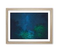 Stars Above A Forest In Canada In Abstract Modern Art Framed Print | A4 Oak Framed Wall Art | Ready to Hang | Abstract Space Picture | Living Room Bedroom Lounge Office