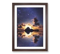 Stars Above Big Sur in California in Abstract Framed Print | A2 Walnut Framed Wall Art | Ready to Hang | Abstract Space Picture | Living Room Bedroom Lounge Office