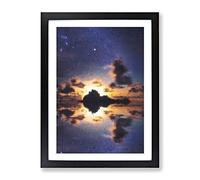 Stars Above Big Sur In California In Abstract Modern Framed Print | A3 Black Framed Wall Art | Ready to Hang | Abstract Space Picture | Living Room Bedroom Lounge Office