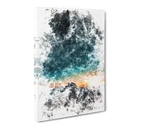 Stars Above California Watercolour Canvas Print | Gallery Wrapped 30mm Frame Wall Art | 20x14 inches | Ready to Hang | Modern Space Picture | Living Room Bedroom Lounge Office