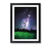 Stars Above Colorado Mountains In Abstract Modern Framed Print | A4 Black Framed Wall Art | Ready to Hang | Abstract Space Picture | Living Room Bedroom Lounge Office