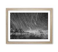 Stars Above Lake Powell Modern Art Framed Print | A4 Oak Framed Wall Art | Ready to Hang | Modern Space Picture | Living Room Bedroom Lounge Office