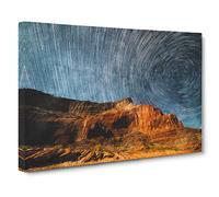Stars Above The Mountains Canvas Print | Gallery Wrapped 30mm Frame Wall Art | 20x14 inches | Ready to Hang | Abstract Space Picture | Living Room Bedroom Lounge Office