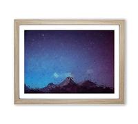 Stars Above The Mountains In Nepal In Abstract Modern Art Framed Print | A2 Oak Framed Wall Art | Ready to Hang | Abstract Space Picture | Living Room Bedroom Lounge Office