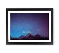 Stars Above The Mountains In Nepal In Abstract Modern Art Framed Print | A4 Black Framed Wall Art | Ready to Hang | Abstract Space Picture | Living Room Bedroom Lounge Office