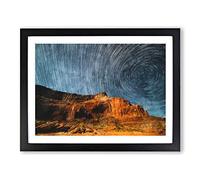Stars Above The Mountains Painting Modern Art Framed Print | A2 Black Framed Wall Art | Ready to Hang | Modern Space Picture | Living Room Bedroom Lounge Office