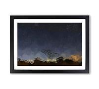 Stars Above The Tree in South Korea in Abstract Framed Print | A2 Black Framed Wall Art | Ready to Hang | Abstract Space Picture | Living Room Bedroom Lounge Office