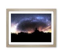 Stars Above Utah In Abstract Modern Art Framed Print | A3 Oak Framed Wall Art | Ready to Hang | Abstract Space Picture | Living Room Bedroom Lounge Office