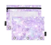 Stars and Butterflies Pencil Pouch for 3-Ring Binder Clear Pencil Case