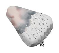 Stars and Clouds Bike Seat Rain Cover Waterproof Dustproof Bikes Saddle Cushion Soft Bicycle Seat Pad Covers with Drawstring for Men Women