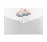 Stars and Clouds File Folder 6-Pocket, Waterproof Accordion File Organizer with Snap Closure, Expanding Document Holder for Office, Home