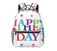Stars And Happy Fathers Day Print Casual Daily Bookbag, 20 * 29 * 40cm Durable Basic Backpack For Travel And Vacation Classics Daypack