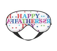 Stars and Happy Fathers Day Print Soft Eye Mask -Elastic Nighttime Shade, Light-Proof Blindfolds for Plane, Yoga, Travel, Full Eye Covers