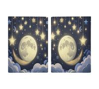 Stars And Moon on Dark Background Passport Holder Personalized Passport Wallet for Women Men Travel Document Organizer Holder