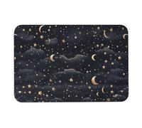 Stars And Moon on Dark Background Stone Bath Mats Stars And Moon on Dark Background Diatomaceous Earth Bath Mat Super Absorbent Bathroom Floor Mat Quick Drying Shower Mat for Shower Bathtub Bathroom A