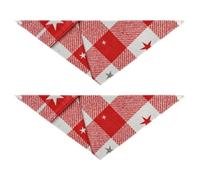 Stars and Red White Plaid Pet Triangle Scarf Soft Light Skin 2 Pack for Festival Dress Up Pets at Different Stages 30 × 12 2in