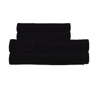 Stars and Stripes 100% Luxury soft Egyptian Cotton Fade Resistant Towels (2 Hand & 2 Bath, Black)