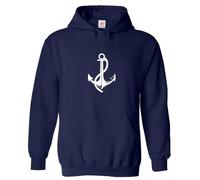 Stars and Stripes Anchor Sailor Sea Ship Captain Retro Tatto Pullover Hoodie Unisex Adult Hooded Jumper (XXL, Navy)