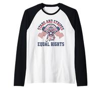 Stars And Stripes And Equal Rights Patriotic Pride Statement Raglan Baseball Tee