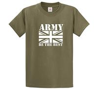 Stars and Stripes Army Be The Best Union Jack Unisex Classic Military Green Adults T-Shirt for Army Fans(XL, Olive Green)