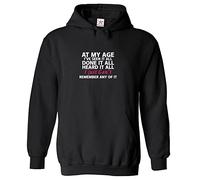 Stars and Stripes At My Age I've Seen It All Done It All Heard It All Funny Classic Unisex Adults Retired Pullover Hoodie (XL, Black)