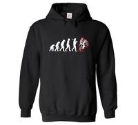 Stars and Stripes Biker Evolution Motorbike Rider Pullover Hoodie Unisex Kids Hooded Sweatshirt (XS, Black, 12_13 Years)