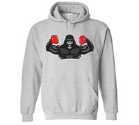 Stars and Stripes Boxer Gorilla Classic Unisex Kids Pullover Hoodie For Boxing Lovers (2XS, Sports Grey, 9_11 Years)