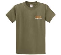 Stars and Stripes Carpers Nation Fishing Gifts Men's Cotton T Shirts Fisherman Gift with Embroidered Gone Fishing Logo(L, Olive)