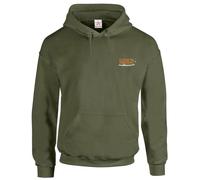 Stars and Stripes Carpers Nation Fishing Gifts Pullover Hooded Sweatshirt Fisherman Hoodie with Embroidered Gone Fishing logo (3XL, Olive)