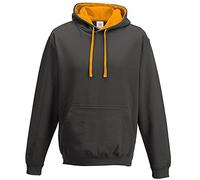 Stars and Stripes Charcoal/Orange Crush Varsity hoodie, Contrast Pullover Men's Hoodie Medium plus 1 T Shirt